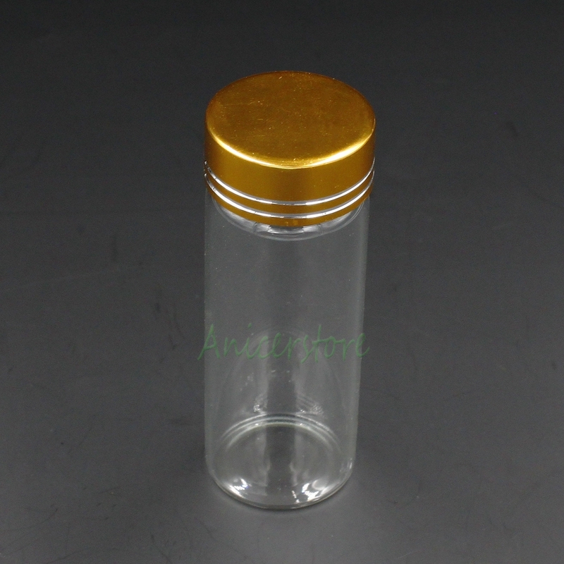 40ml (80mm x 30mm) Empty Clear Glass Bottle Display Storage Vials w/ Gold Al Cap