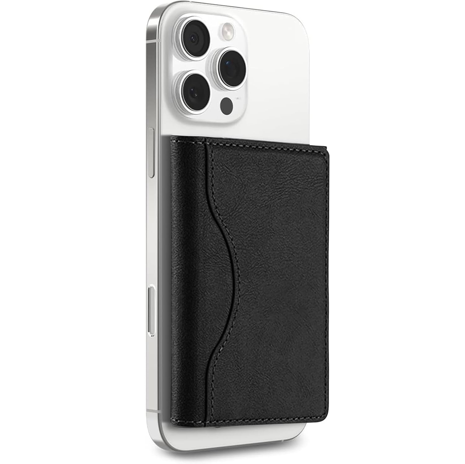 inaepeak for Magsafe Wallet with Adjustable Stand, Leather Phone Card Black