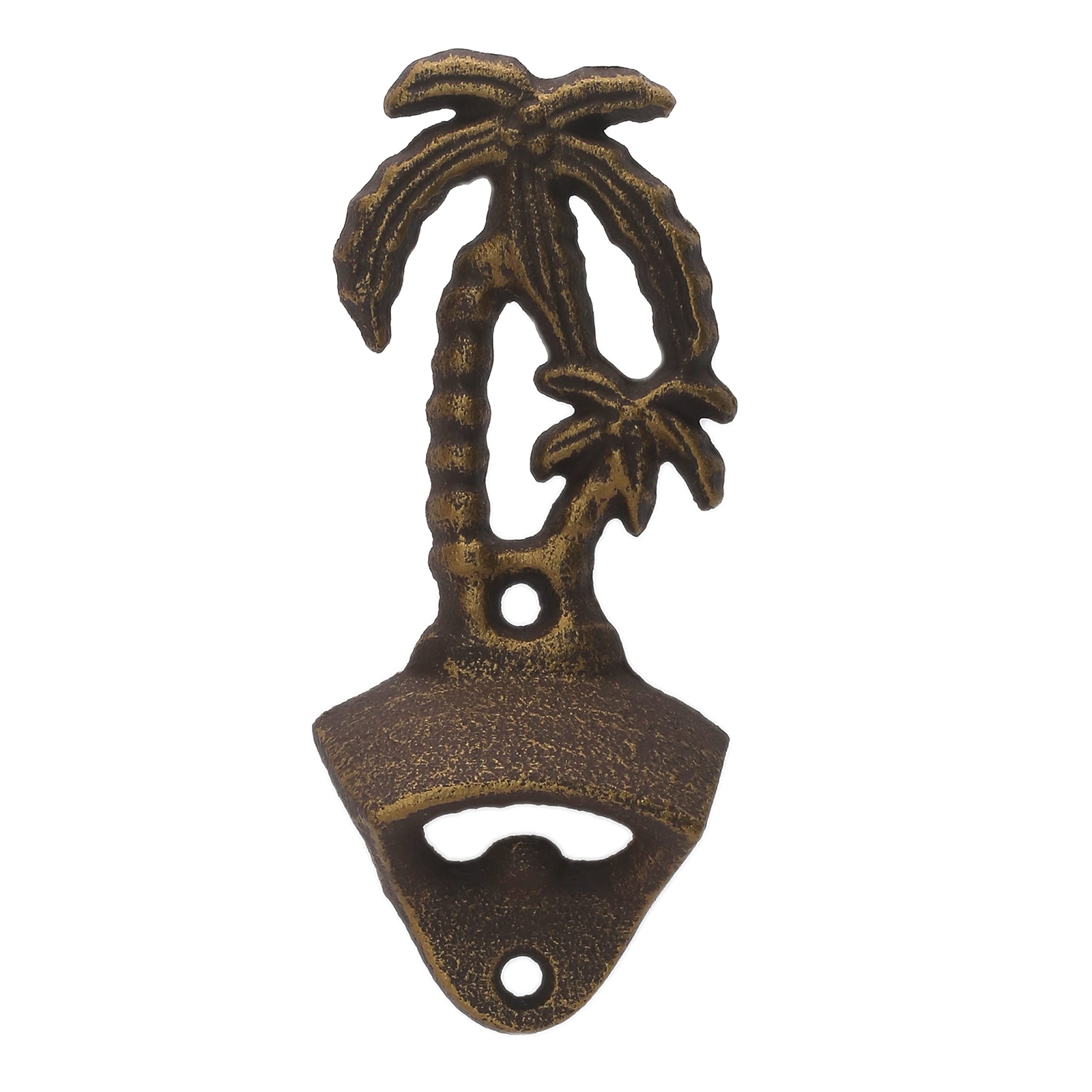 Retro Palm Tree Wall Mount Beer Bottle Opener Cast Iron For Coastal Home Decor B