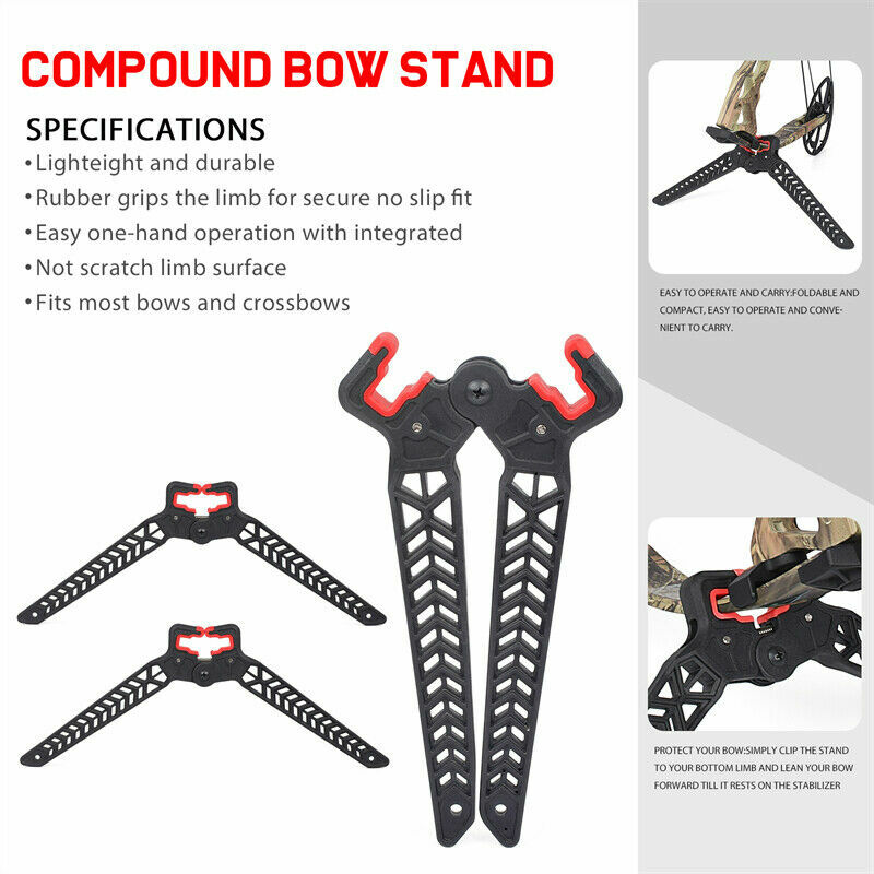 1X Kick Stand Archery Compound Bow Holder Target Hunting Range Protection 22cm