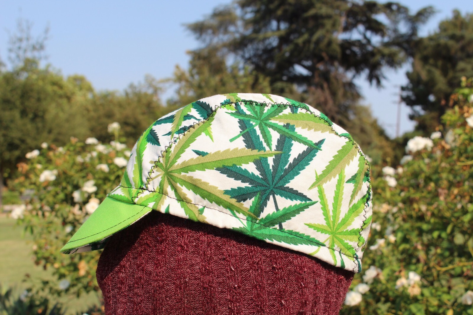 CYCLING CAP CANNABIS ROLL OUT HANDMADE IN USA   S M L