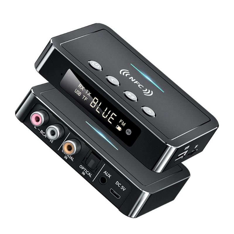 BT 5.0 Transmitter Receiver Wireless 3.5mm Adapter AUX NFC to 2 RCA Audio USA