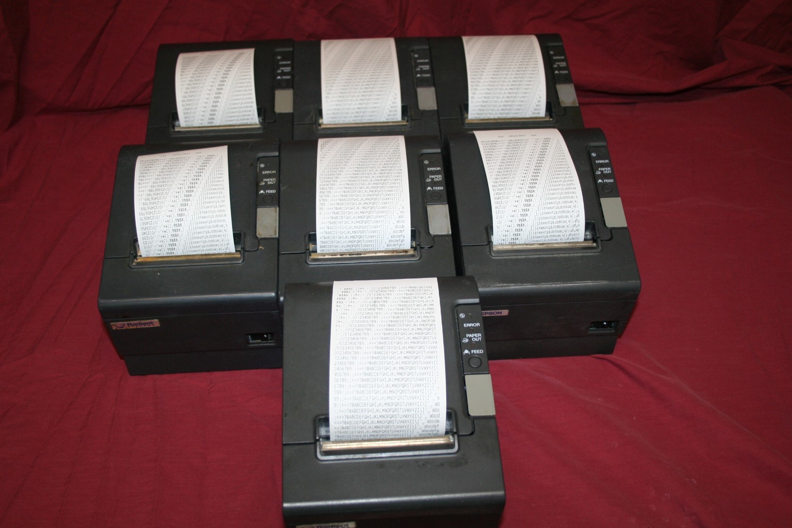 Lot of (7) EPSON TM-T88IV THERMAL w/seriai I/F& PS-180 adapter-Tested-See photos