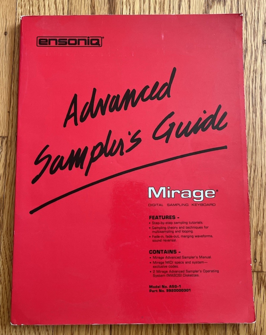 Vintage 80s Ensoniq Mirage  Advanced Sampler's Guide Manual.