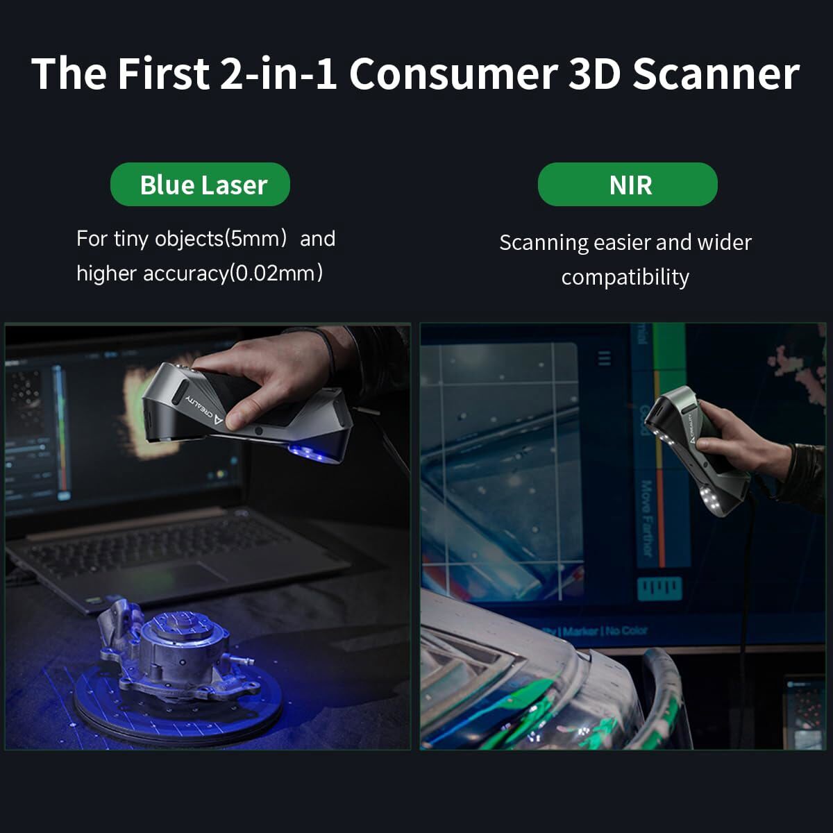 Creality CR-Scan Raptor 3D Scanner Multiple-line 60FPS for 5-2000mm Objects US
