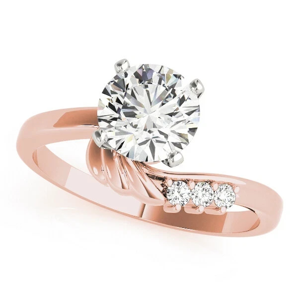 Round Cut Lab-Created 1.80 Ct VVS1 Diamond Engagement Ring 14K Rose Gold Finish
