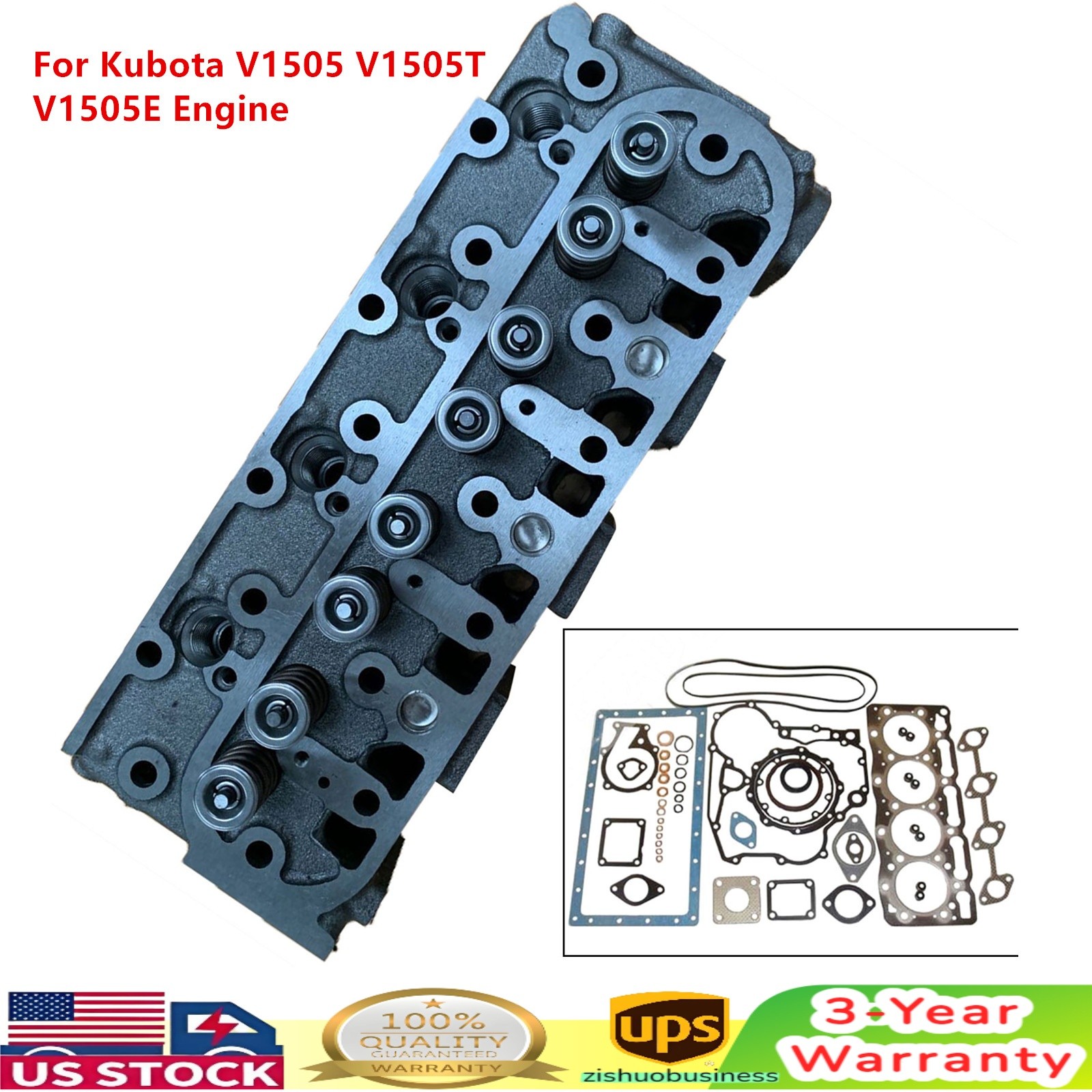 Complete Cylinder Head with Gasket For Kubota V1505 V1505T V1505E V1505D Engine