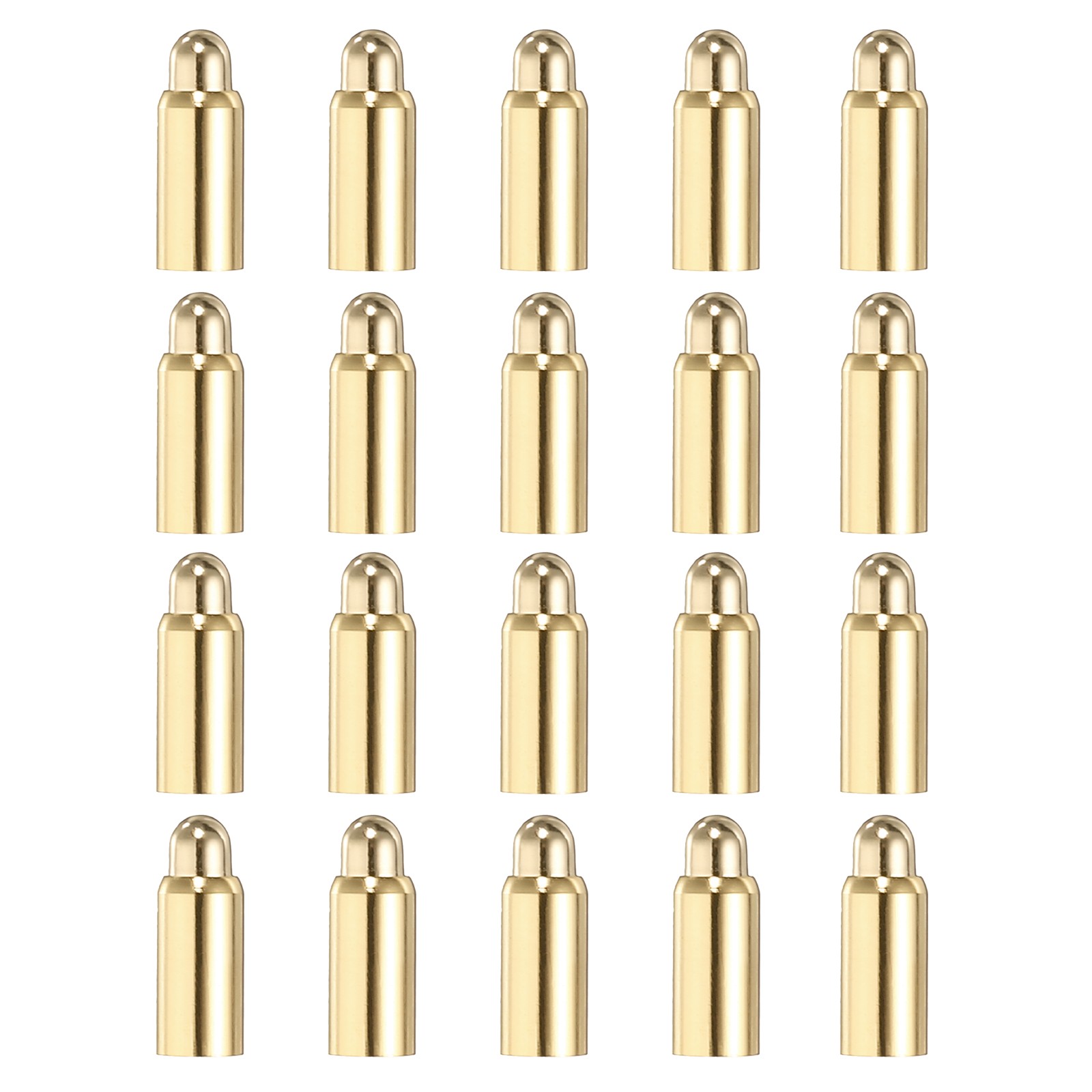 20Pcs 7mm Spring Test Probe Pin, Gold Plated Spring Loaded Thimble Pins