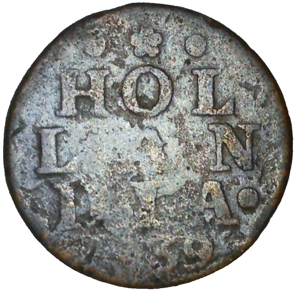PROVINCE OF HOLLAND 1739 1 Duit Dutch Republic Netherlands Copper Coin KM80 NL1