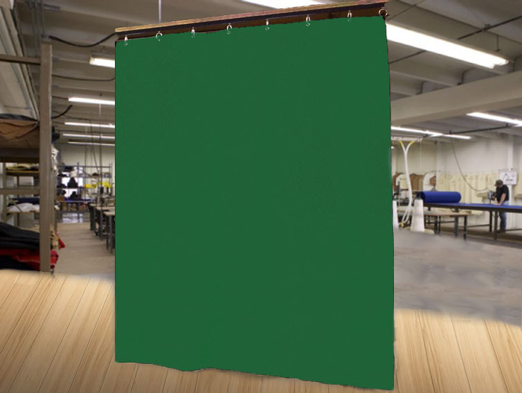Economy Hunter Green Curtain Panel/Partition, 10 H x 4½ W, Non-FR