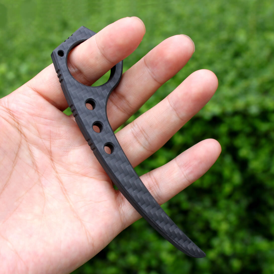 Carbon Fiber Claw Karambit Knife Fixed Blade EDC Tools Survival Bag Pendant