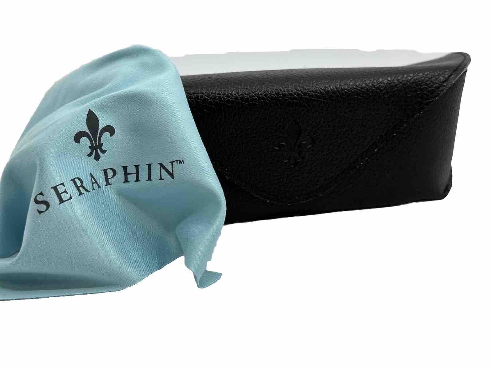 NEW Seraphin Semi Soft Eyeglasses Clamshell Case Magnetic With Microfiber Cloth