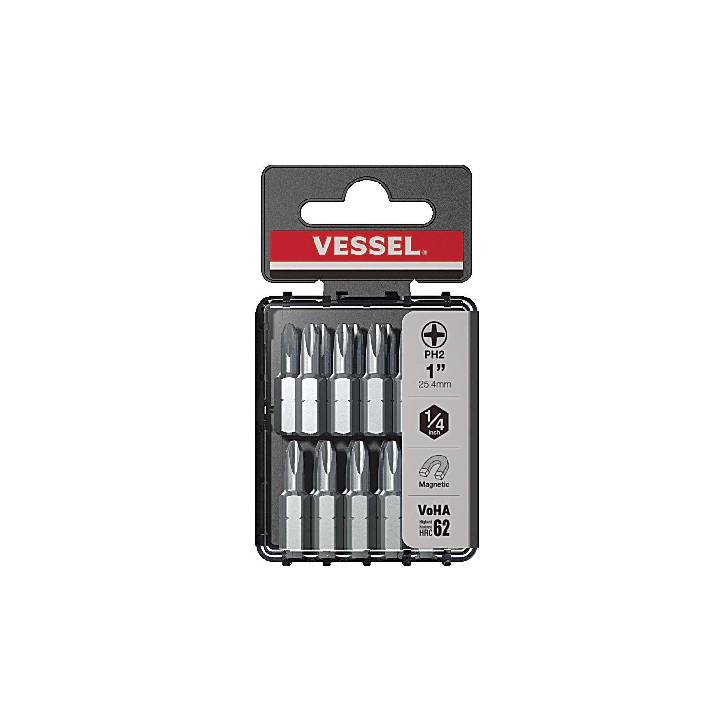 Vessel 20pc DRYWALLER Insert Impact Bits Phillips PH2 1/4" Hex Made in Japan