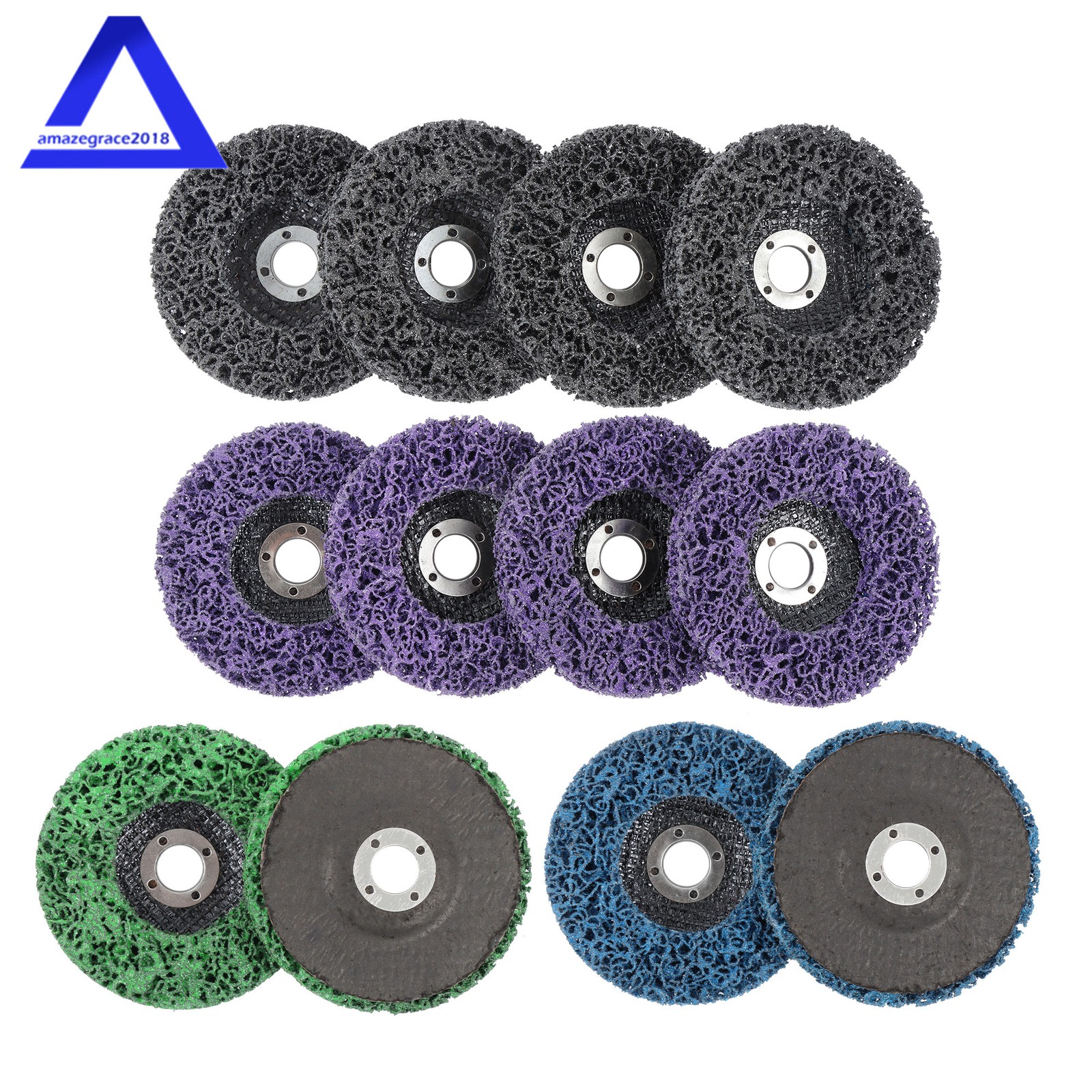 12 Pcs 4 Kinds Paint Strip Disc 4" × 5/8" Angle Grinder Stripper Wheels for Rust