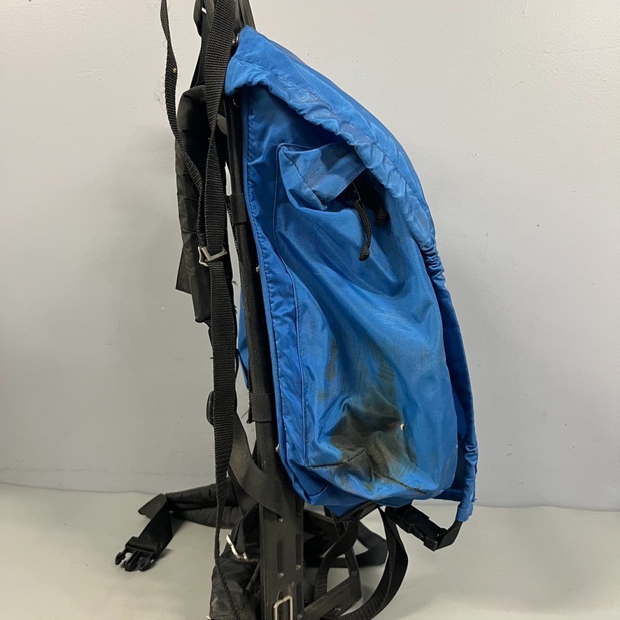 Vintage Coleman Peak 1 External Frame Hiking Backpack Blue Camping Pack Large