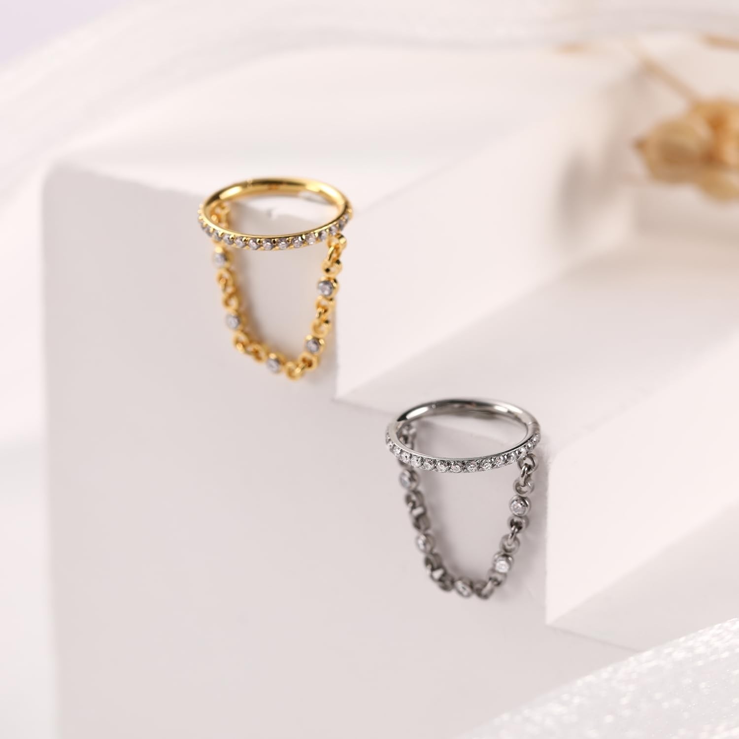 AROWRO Helix Rook Earrings Double Open Stack Sleeper Earring 316L Surgical St...