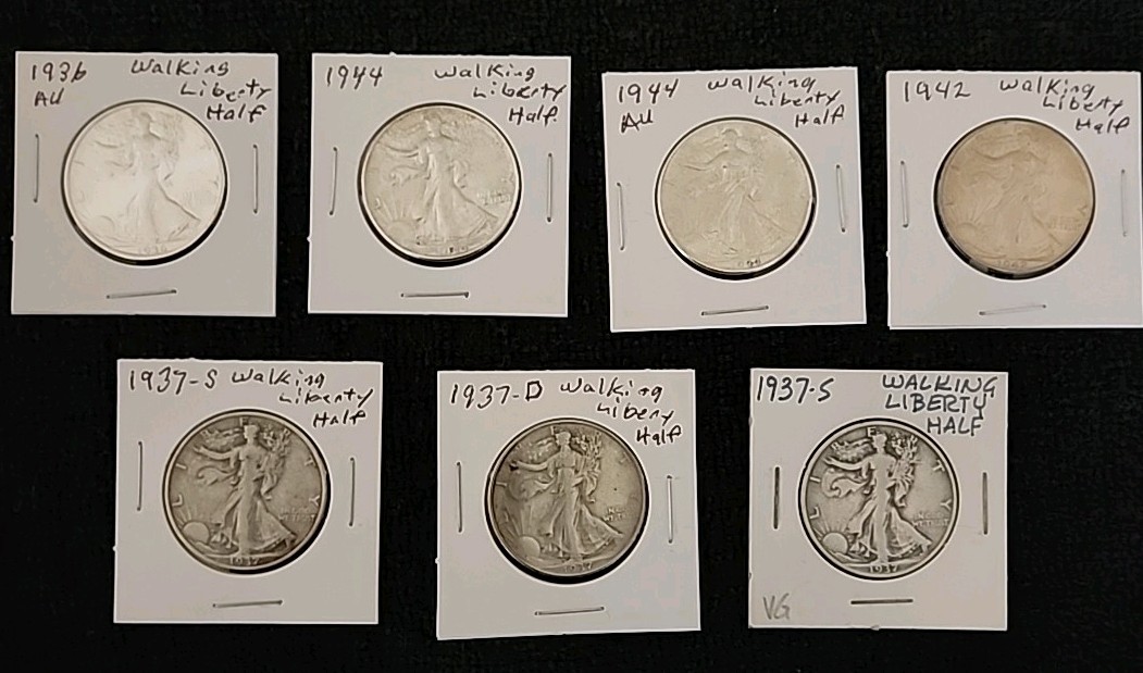 Walking Liberty Half Dollar Random Years 7 Available, Sellers Choice