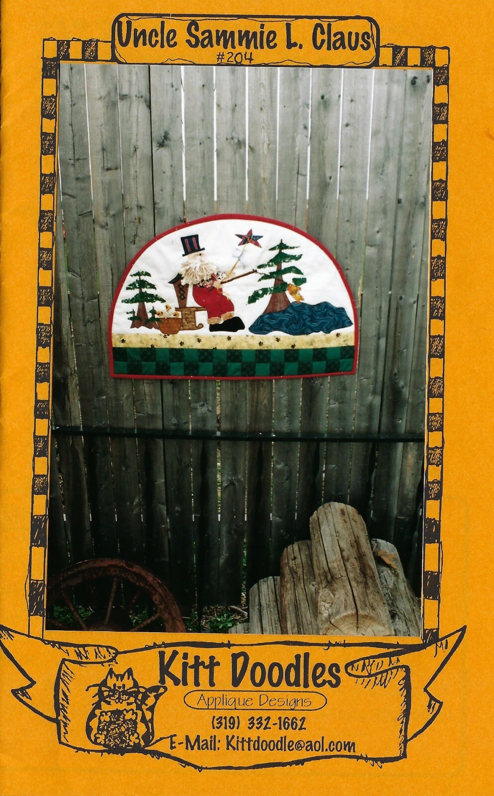 Uncle Sammie L. Claus Patriotic Christmas Applique Wall Hanging by Kitt Doodles