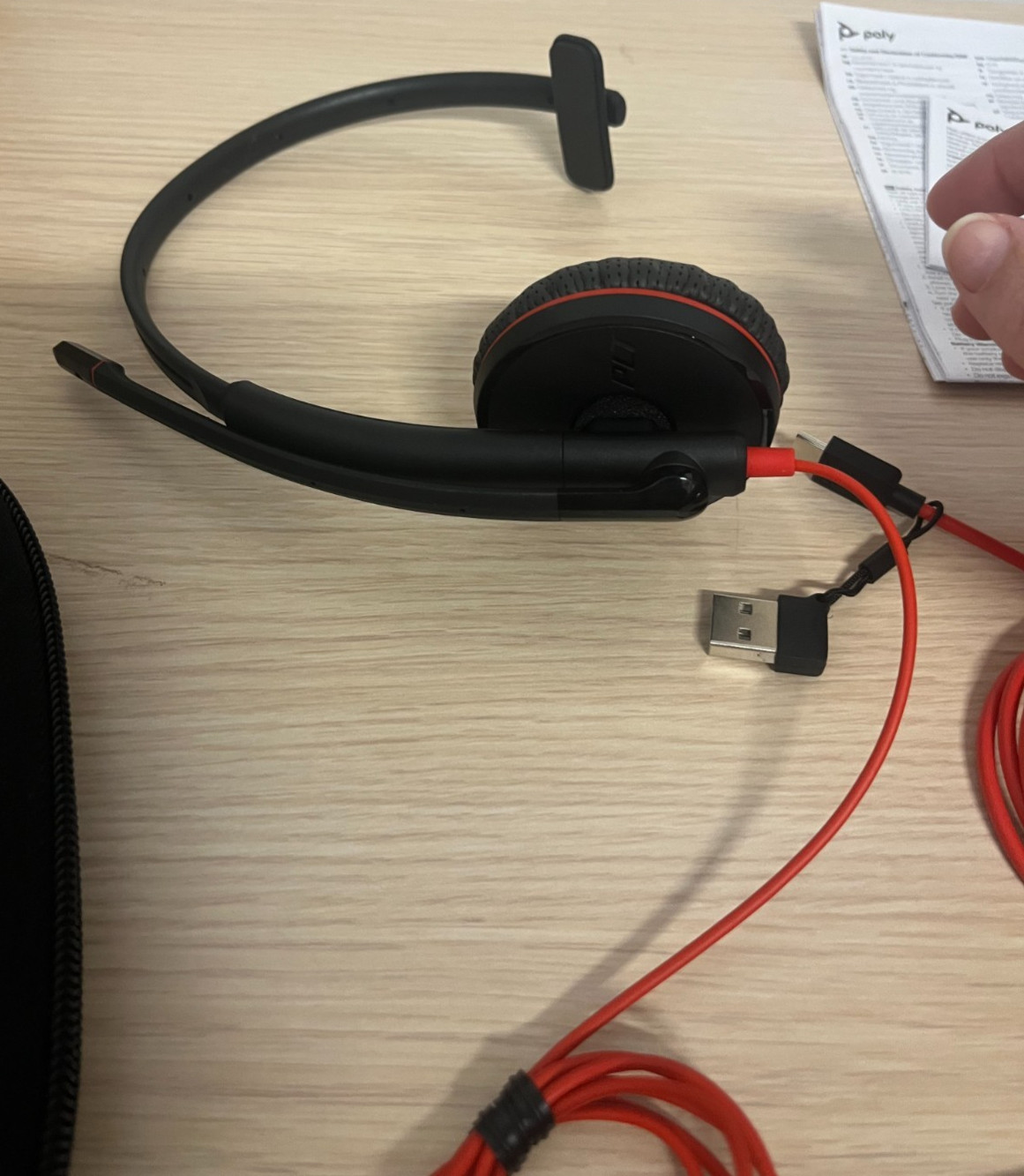 Poly Blackwire 3215 Monaural USB-C Headset + 3.5mm Plug + USB-C/A Adapter