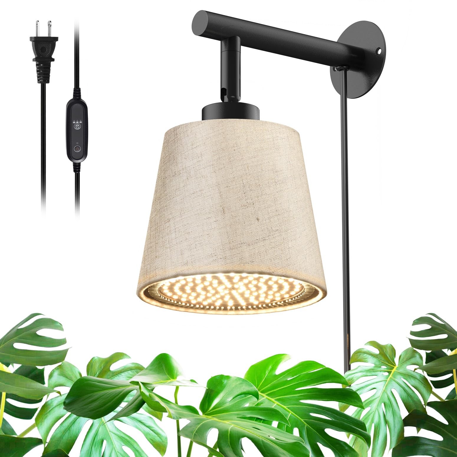 Hanging Grow Lights for Indoor Plants, 25W Full Spectrum, 4H/9H/14H Timer, 30...