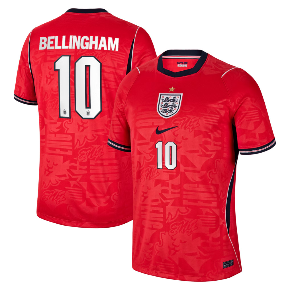 Jude #10 Bellingham England 2026 Away Stadium MEN Jersey - Red