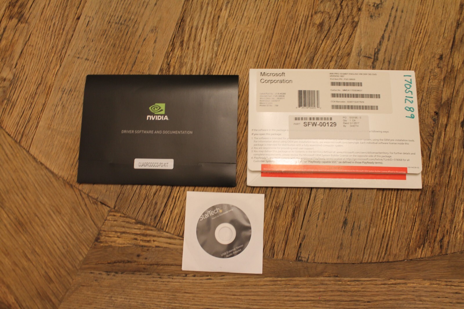 Microsoft Windows Pro 64bit Installation Disk W/Nvidia Driver Software w/Startec