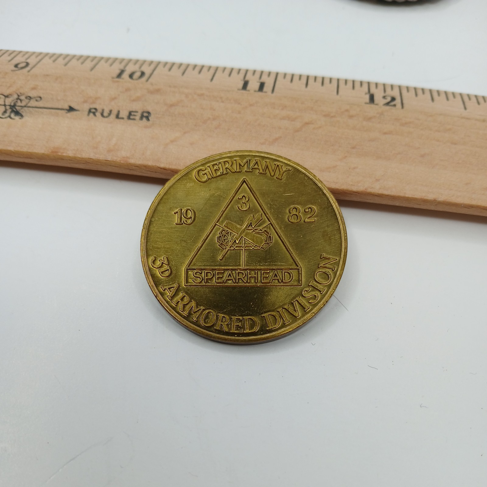 1982 3rd Armored Division “Spearhead ” Germany Gold Coin