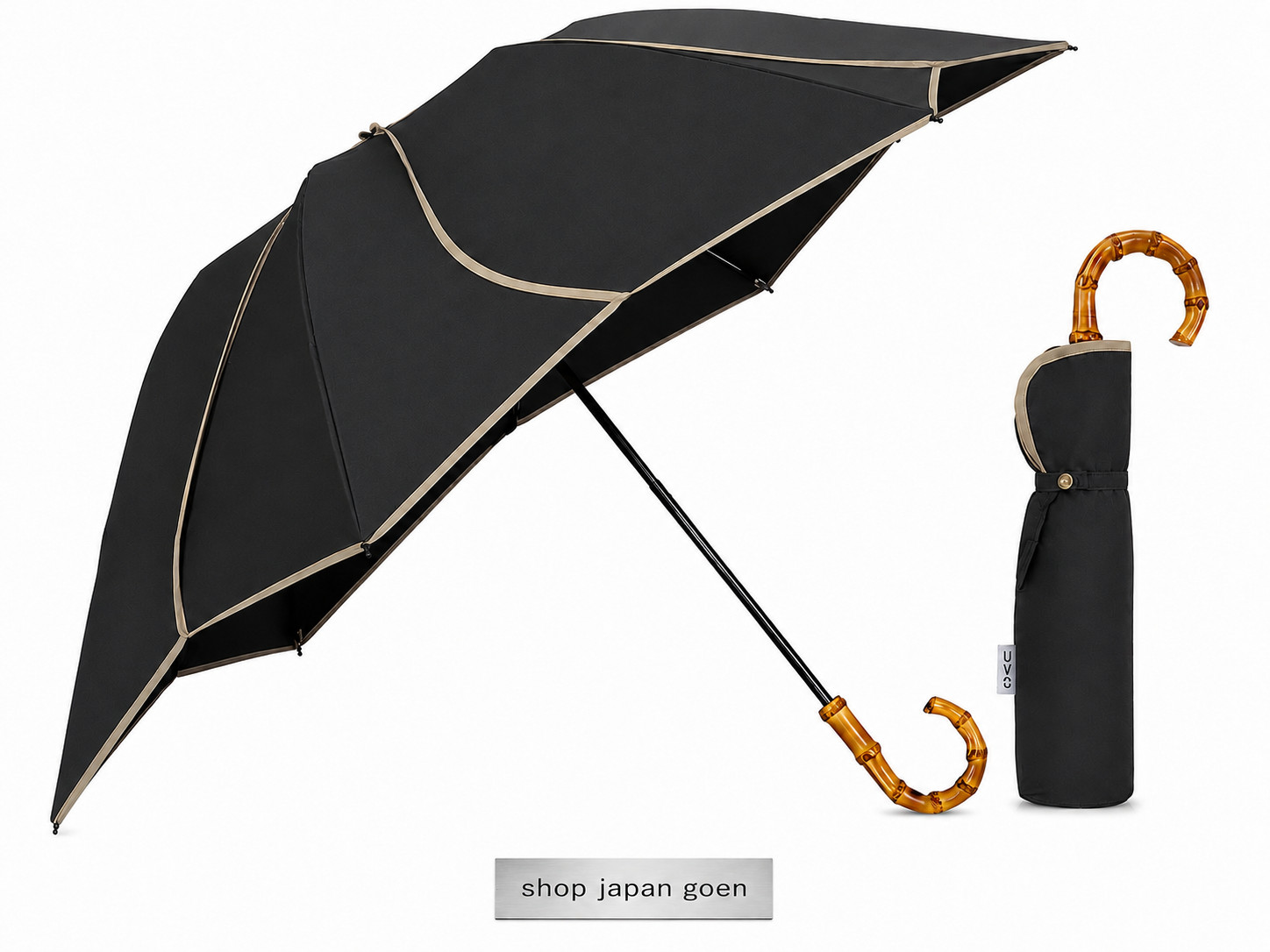Wpc. UVO Folding Umbrella/3 Tier Floral Black Shading rate & UV cut rate 100%