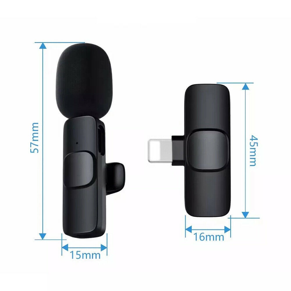 Plug Play Wireless Lavalier Mic Portable Clip Microphone for Phone Video Record