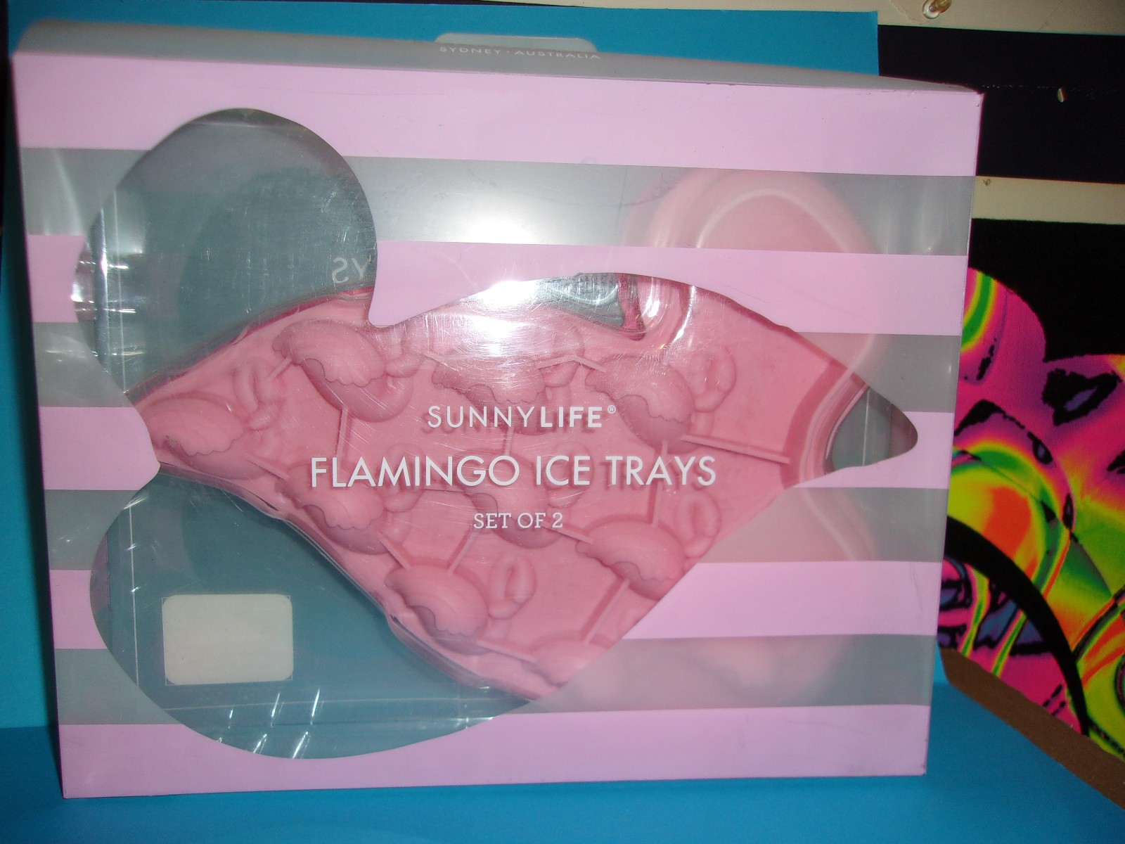 SunnyLife Set Of 2 Pink Flamingo Ice Trays Tropical Novelty Fun