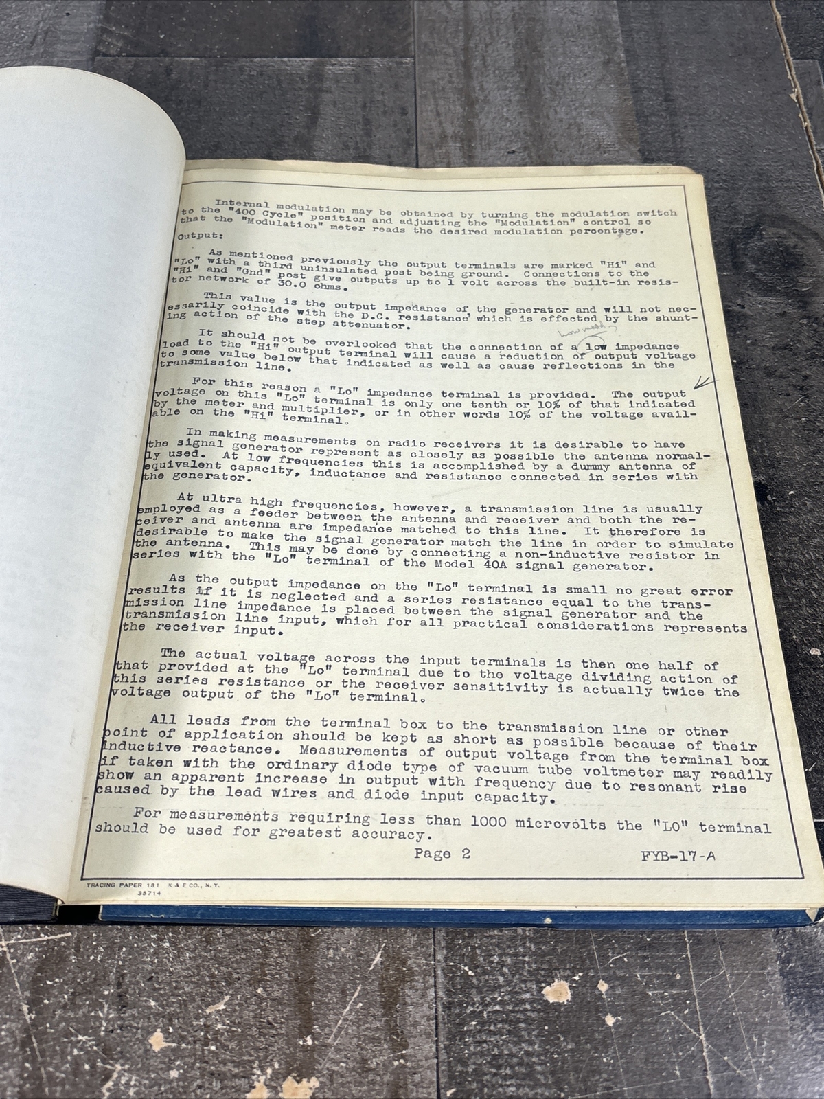 Ferris Model 40A Signal Generator Operating Instructions Manual