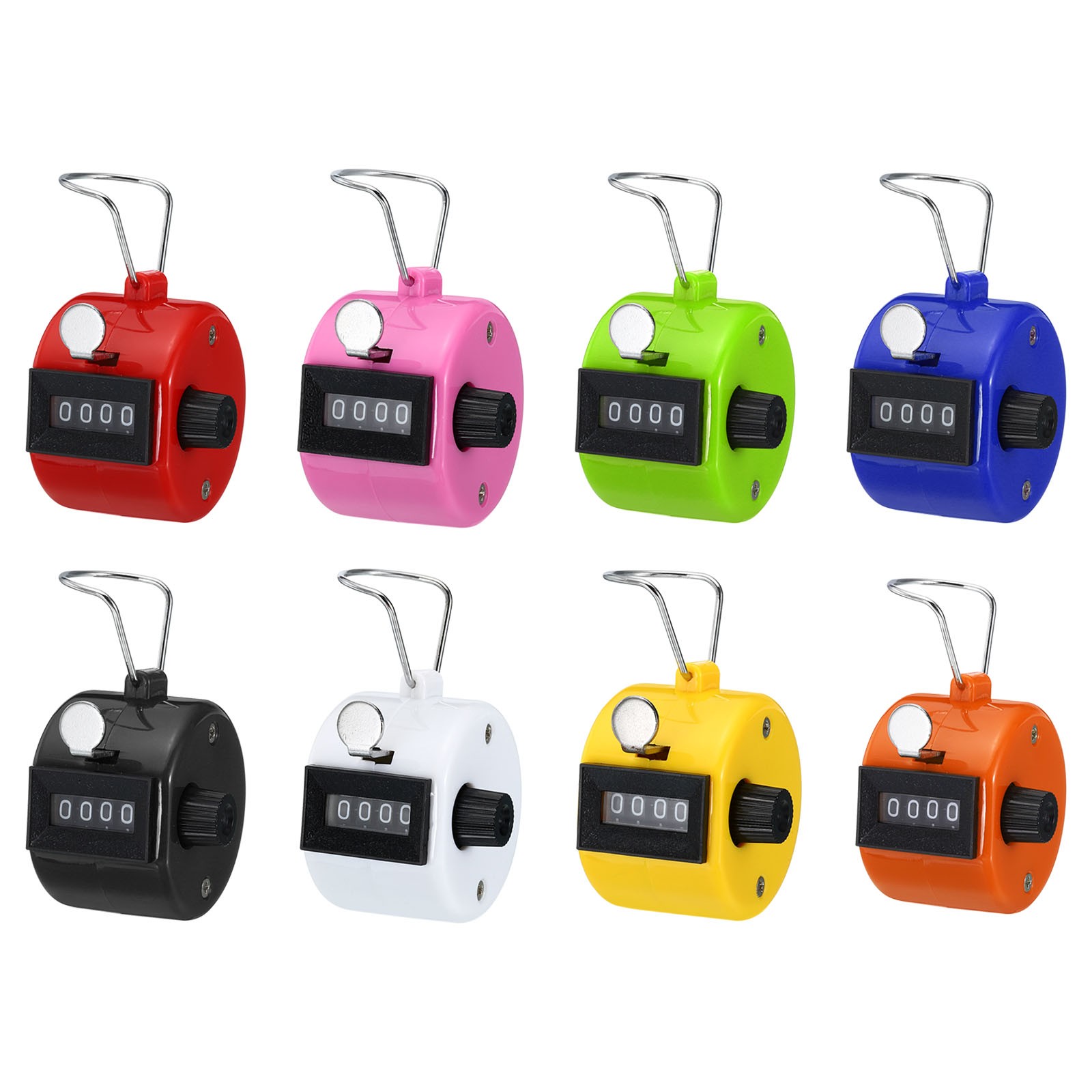 8pcs Click Counters 4 Digit Mechanical Handheld Hand Tally Lap Counter 8 Color