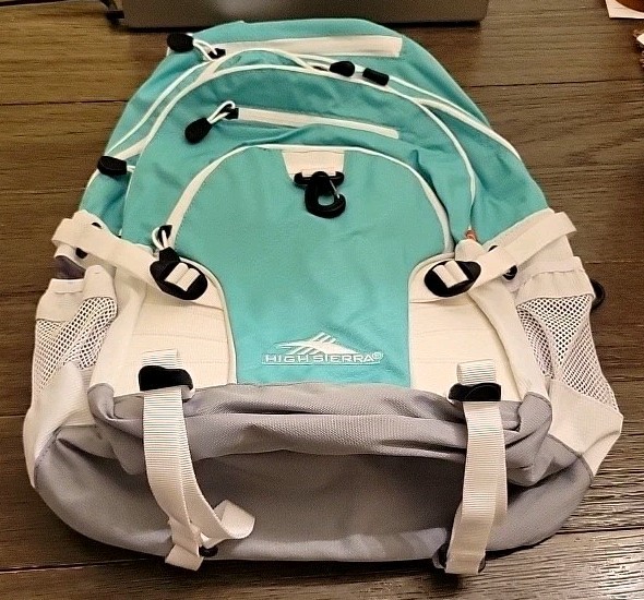 High Sierra Loop Backpack 33L Tablet Sleeve, Bottle Pocket Blue/Gray/White