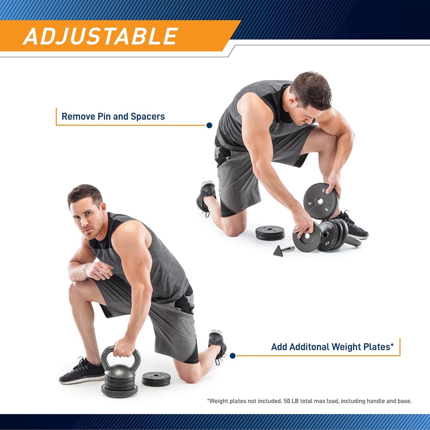 Adjustable Heavy-Duty Kettlebell Weight Strength Training & Weightlifting Ideal