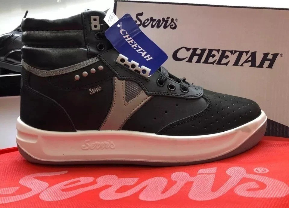 Servis Cheetah High Top Trainers Black & Grey Shoes Afghani Tali Style OG