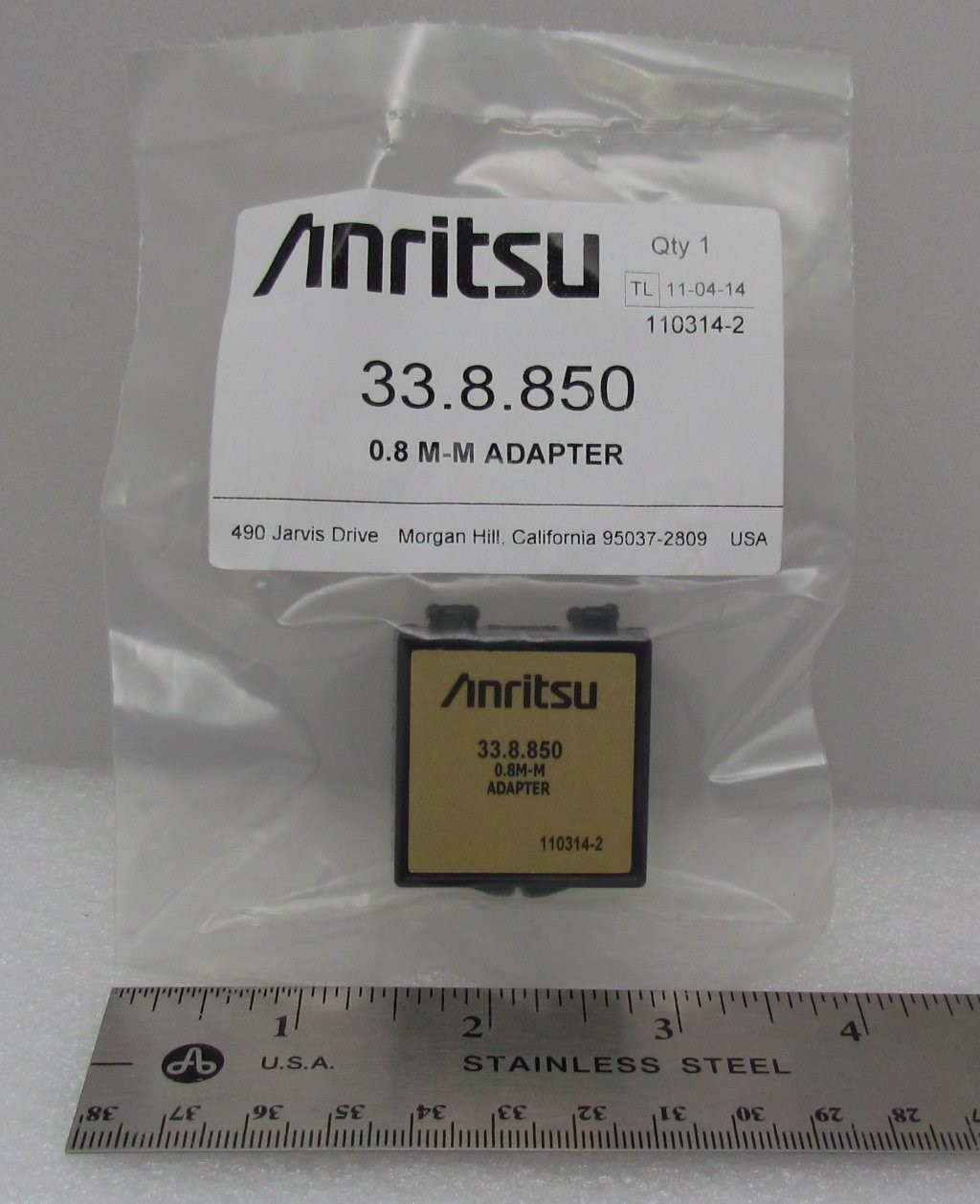 Anritsu 33.8.850 Calibration Grade Adapter,0.8mm M to 0.8mm M,145GHz,Factory New