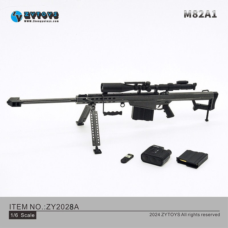 ZYTOYS ZY2028A 1/6 Black Sniper Rifle M82A1 Weapon Model Fit 12''Action Figure