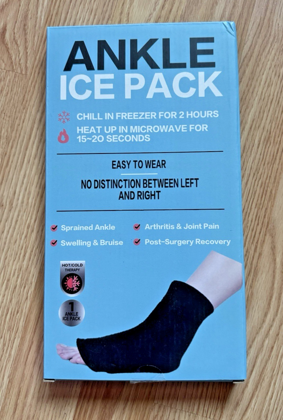 Ankle Ice Pack Wrap Chill in Freezer Heat in Microwave Hot Cold Therapy OSFM