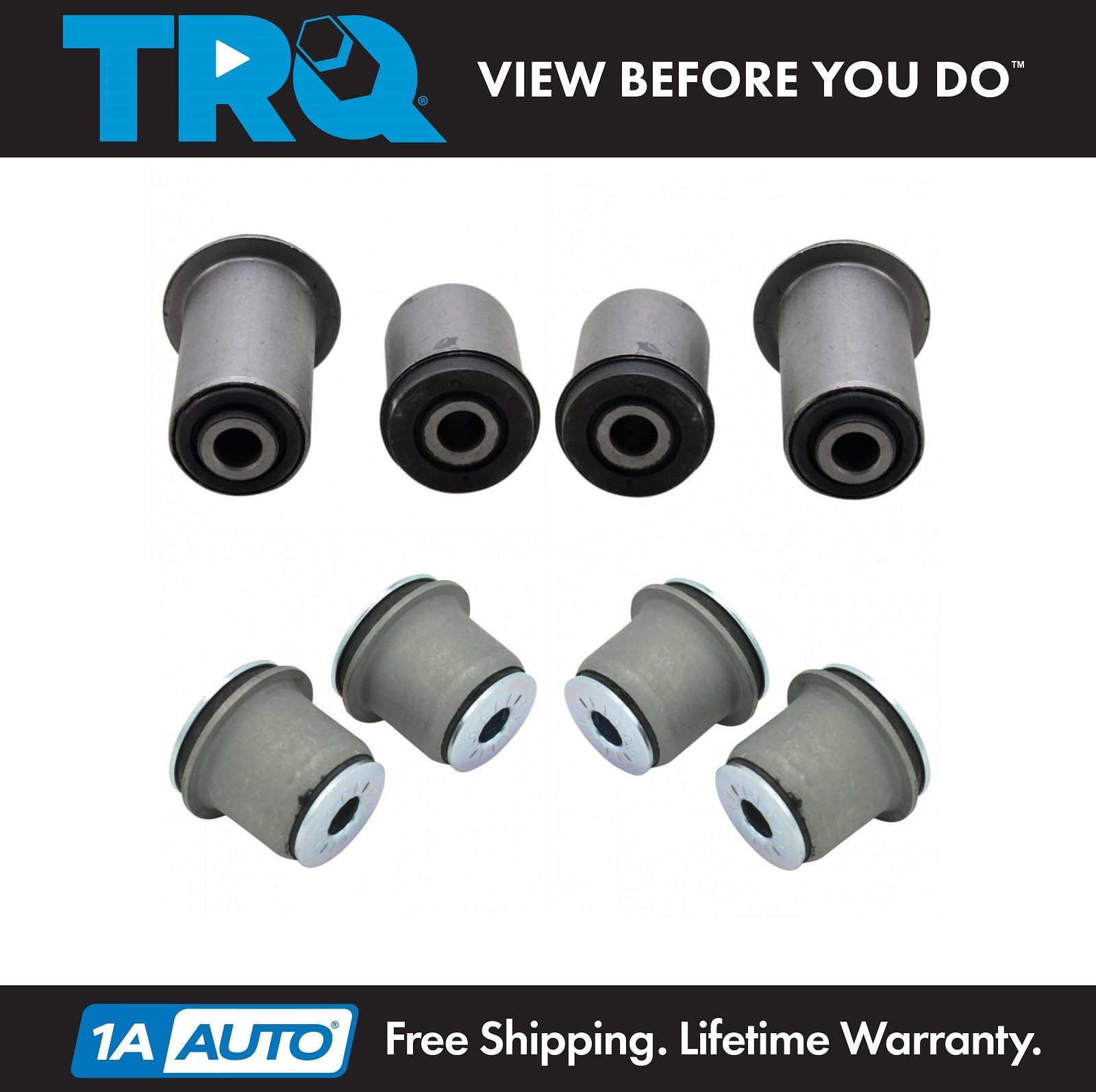 TRQ Front Upper Lower Control Arm Bushings Kit Set for Chevy GMC 4WD Truck SUV