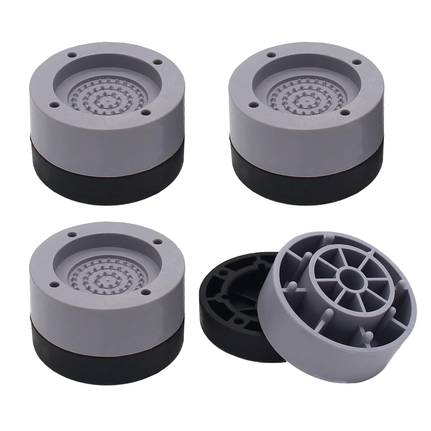 4 Pack Round Bed Risers 1 inch Adjustable Furniture Lifts for Bed Frame