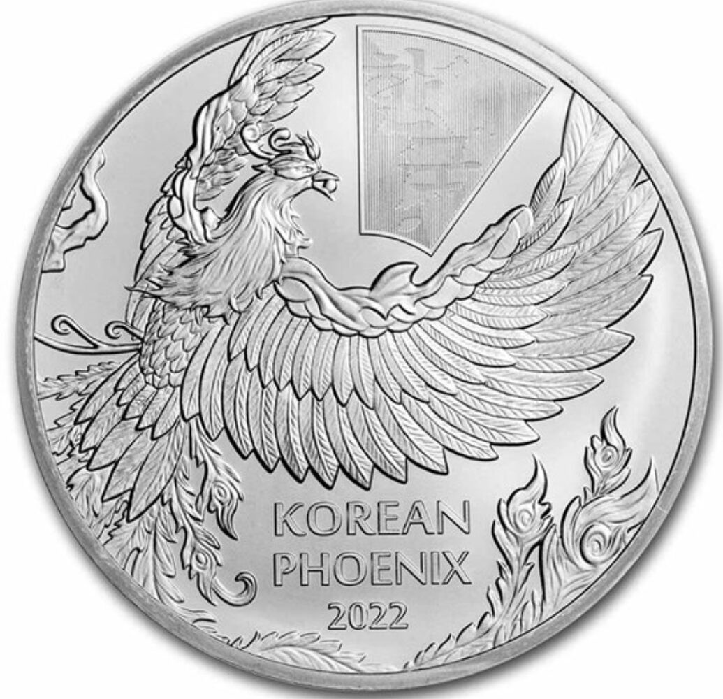 2022 South Korea 1 oz Silver Phoenix BU Coin in Capsule
