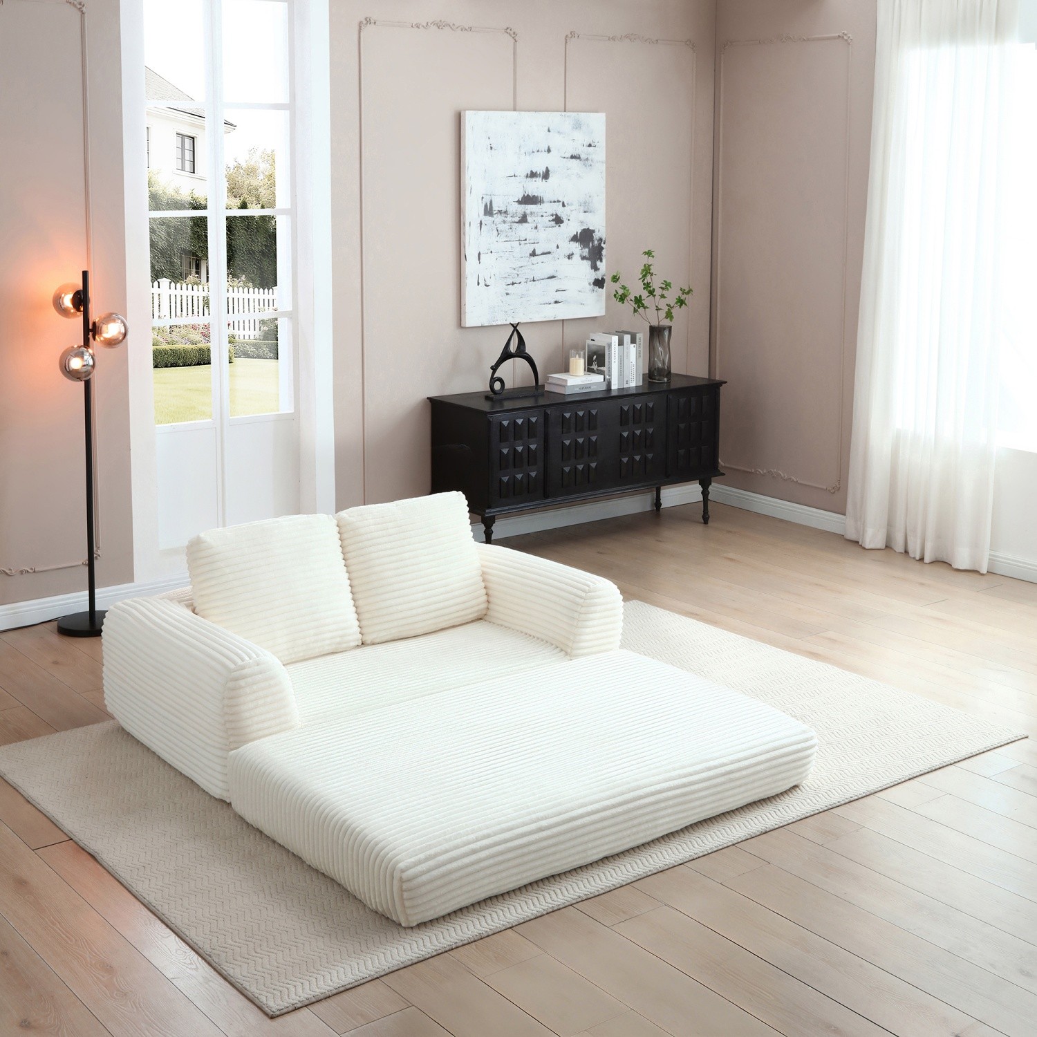 Floor Sofa Bed Futon Convertible Foldable Mattress for Small Spaces No Assembly