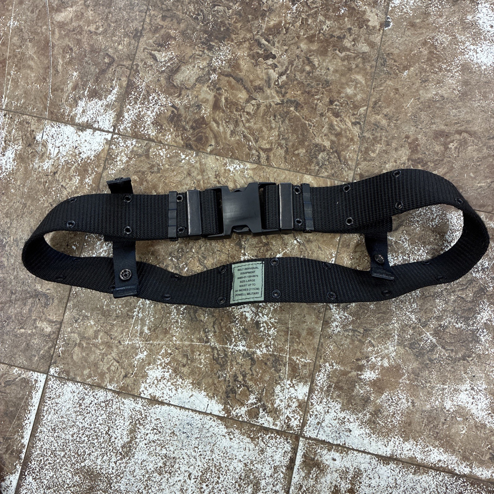 US Military Nylon Individual Equipment Belt Black - Size Extra Large