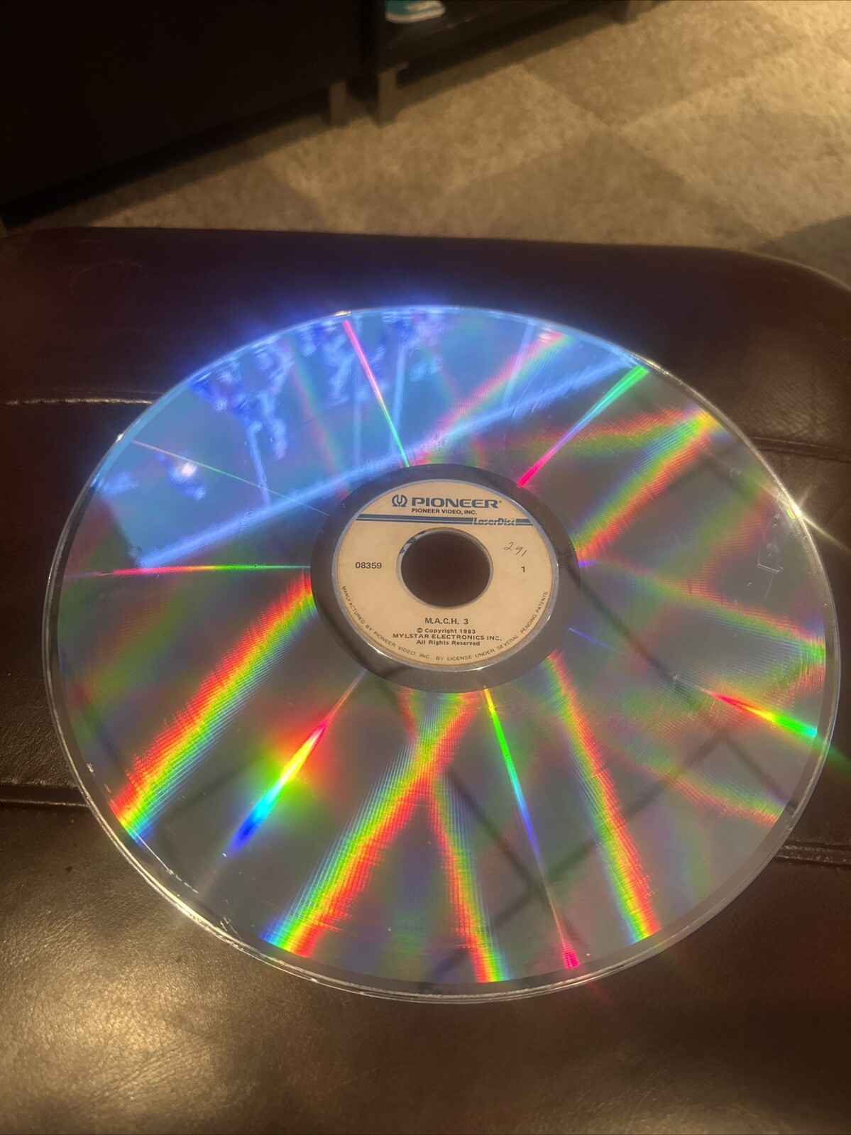 MACH 3 Arcade LASER DISC M.A.C.H 3 Game Mylstar Electronics UNTESTED Read Descri