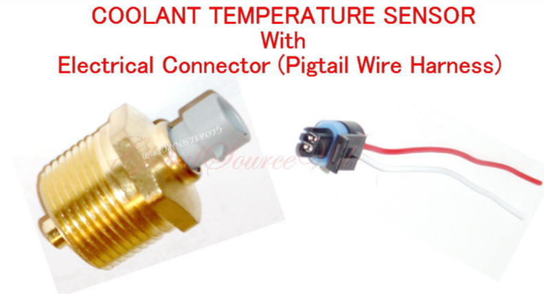 Coolant Temperature Sensor w/ Electrical Connector Fits: Detroit Diesel Serie 60