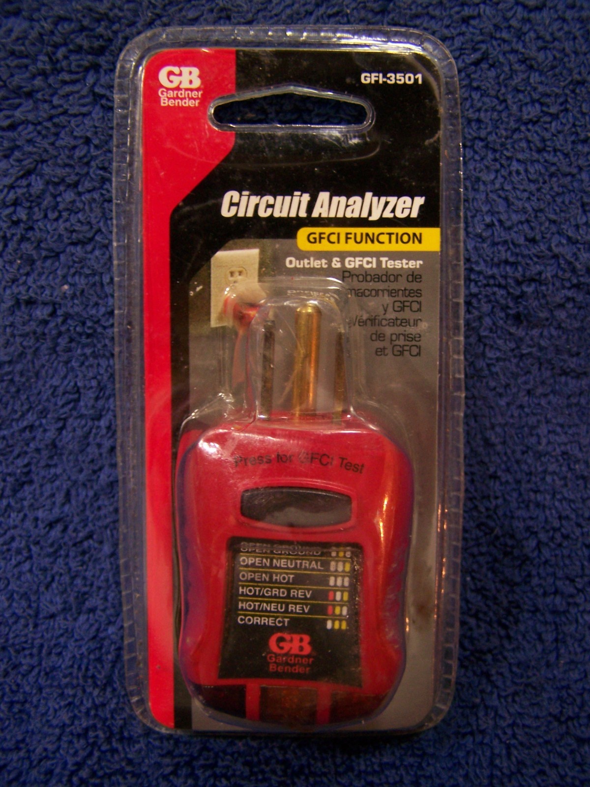 Gardner Bender Circuit Outlet Tester Analyzer GFCI function GFI-3501 New