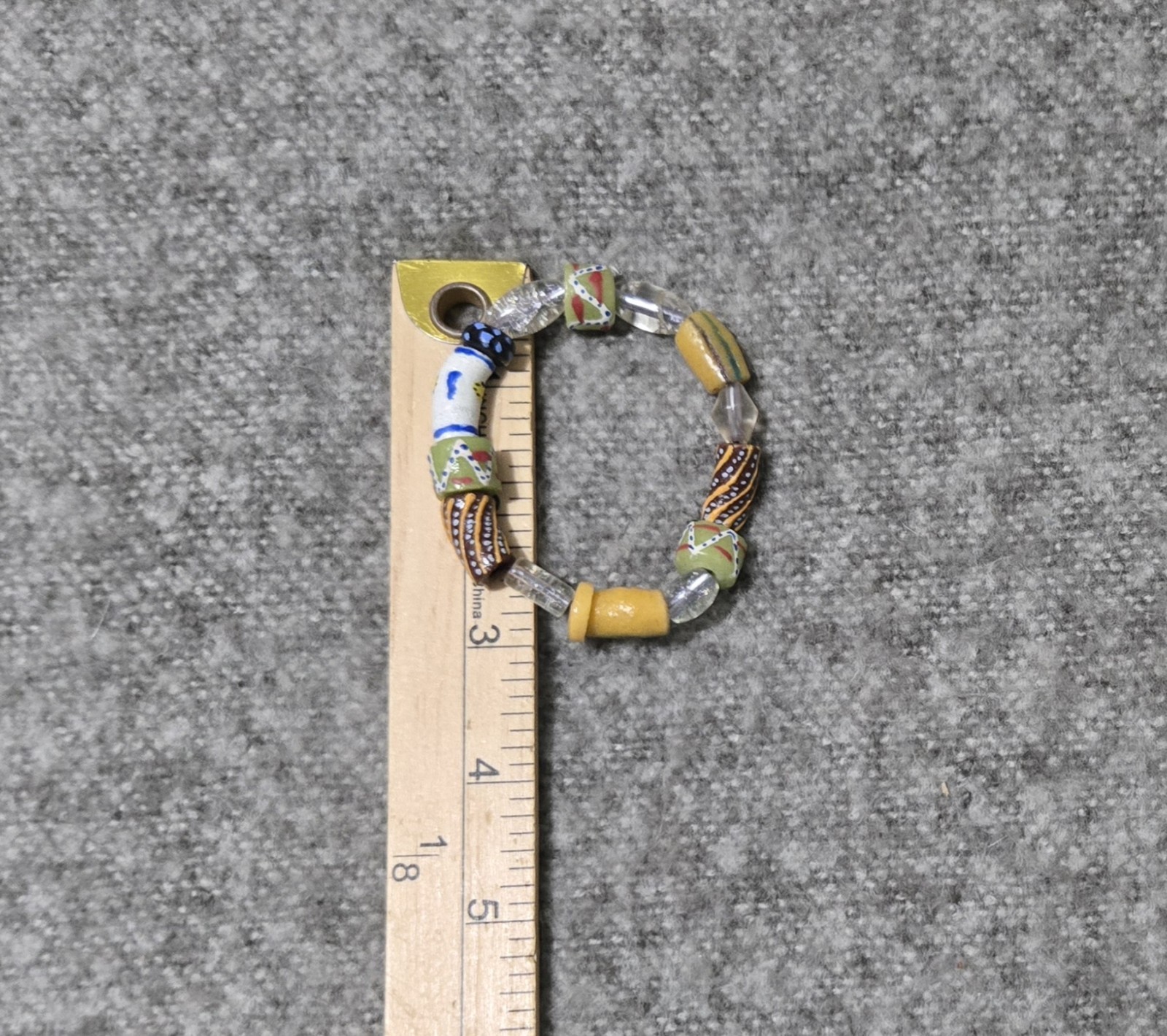 Vintage Handmade Beaded Bracelet 3 In