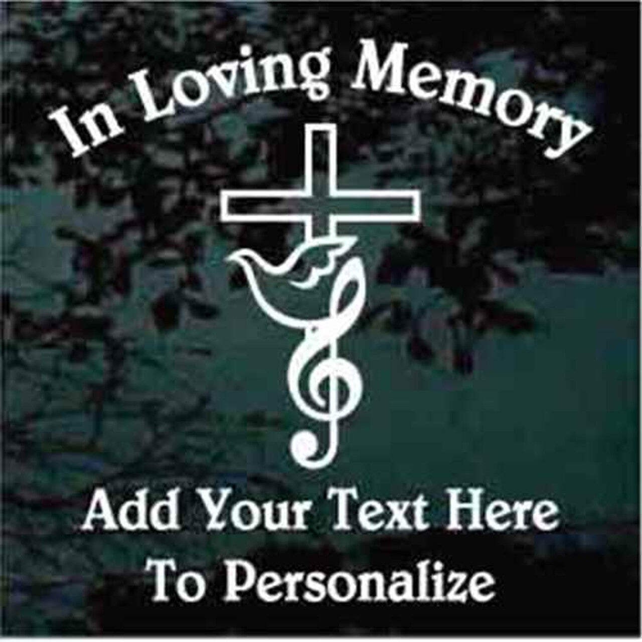 Music + Cross Memorial Vinyl Car & Laptop Decal