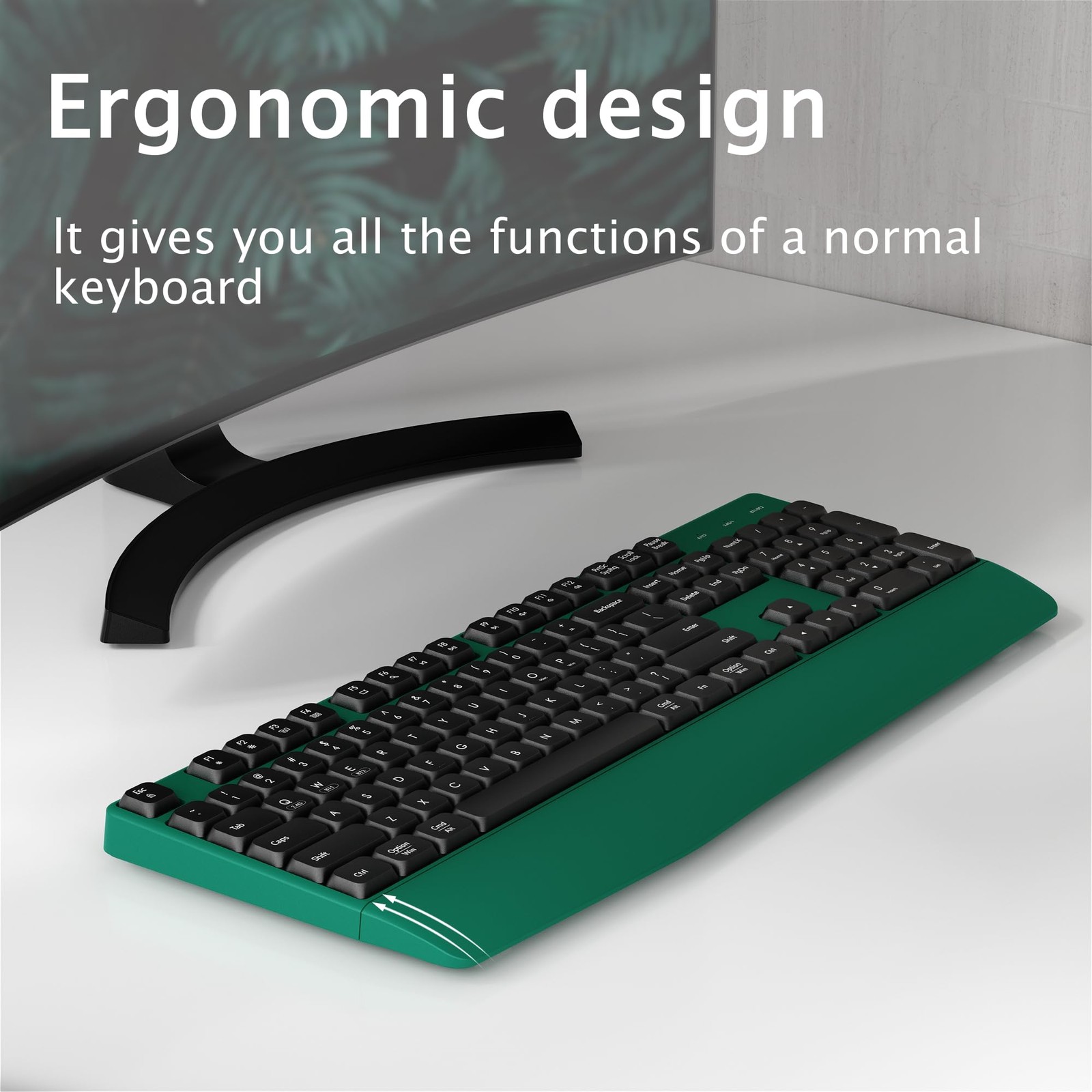 Links9+ Wireless Bluetooth Keyboard with Wrist Rest, 2.4GHz & Bluetooth Dual-...