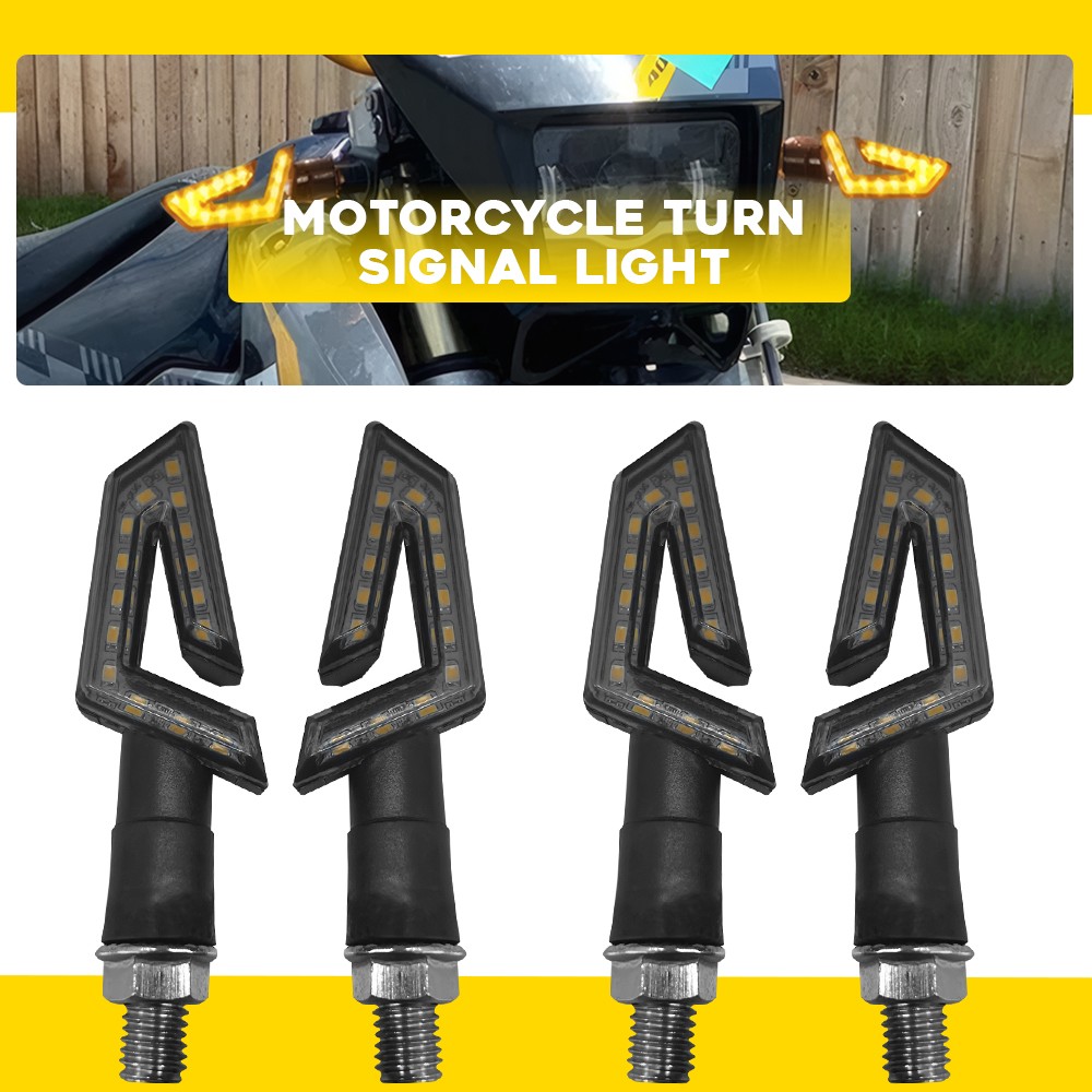 4Pcs Motorcycle LED Turn Signals Indicators Amber For Suzuki DRZ400 DR350 DR650